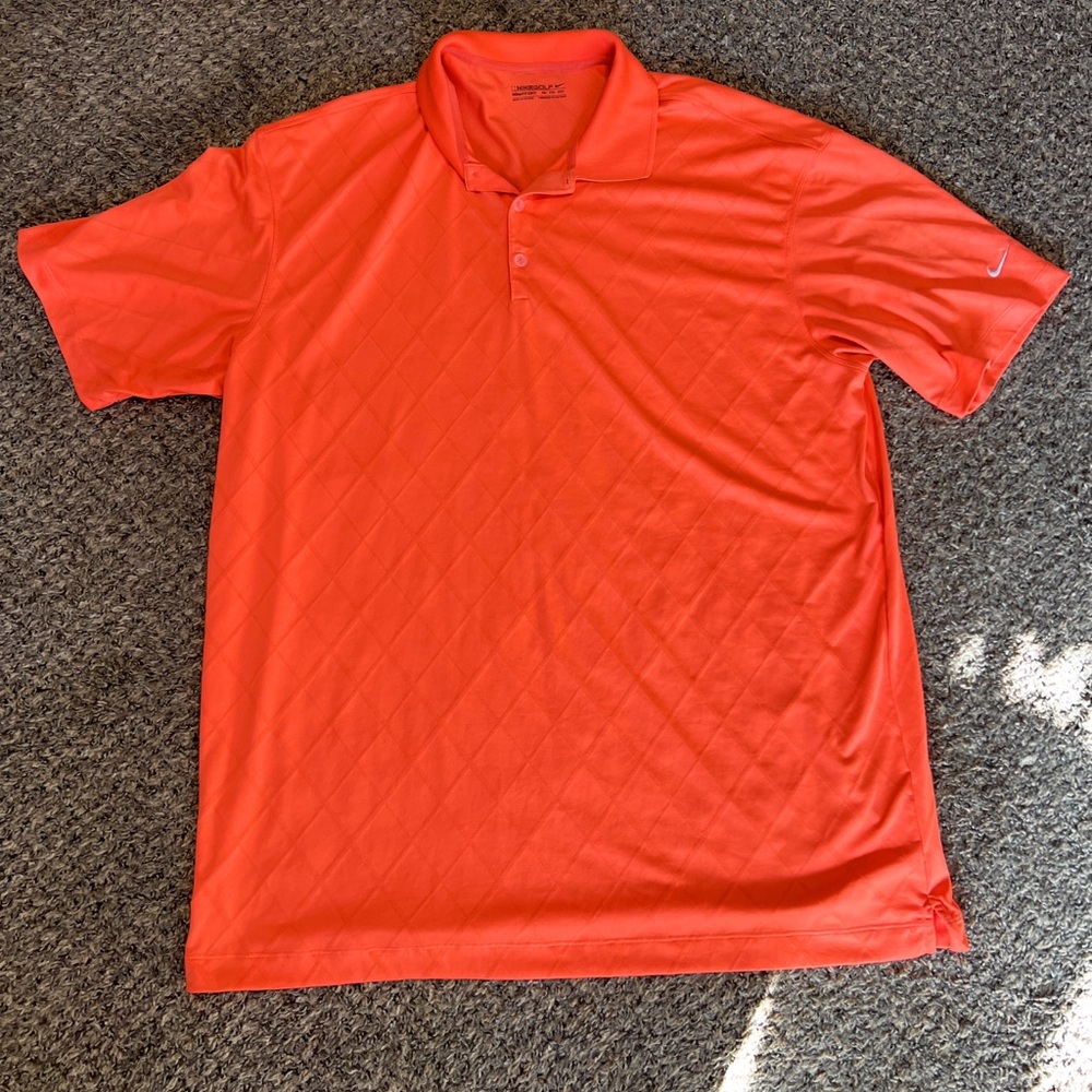 Nike Mens Golf Polo Short Sleeve Peach Size XXL 2XL